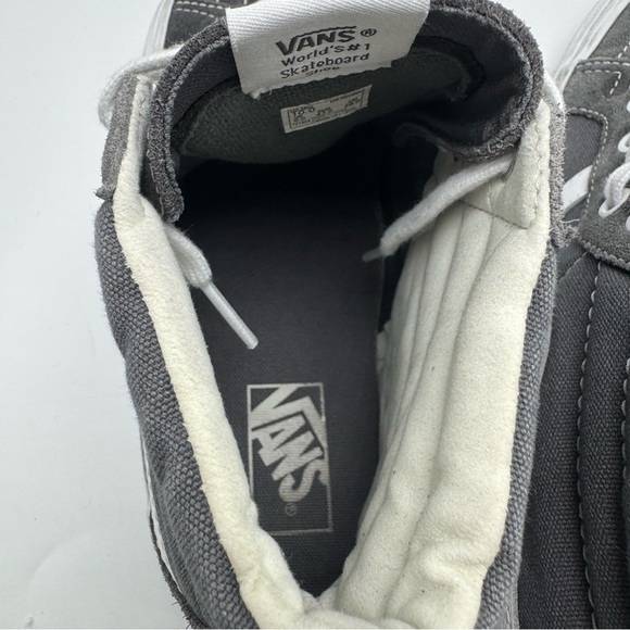 Vans UA Sk8-HI Gray SUEDE Leather Sneaker Mens Size 10 High Top Skate Shoe - Picture 7 of 9